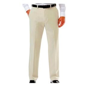 Haggar Cream Dress Pants Classic Straight-Leg